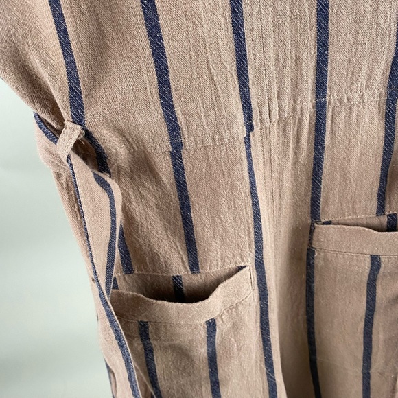 Simons Linen Blend Lined Jumpsuit With Adjustable Straps And Waist Sash | Small - Picture 12 of 14